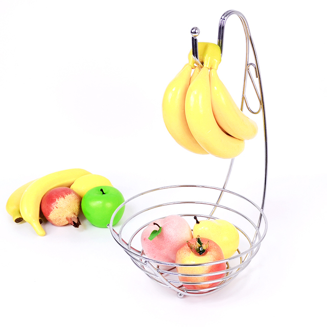 Hardware Zhaosheng - Cesta de frutas de metal de alambre con percha de plátano